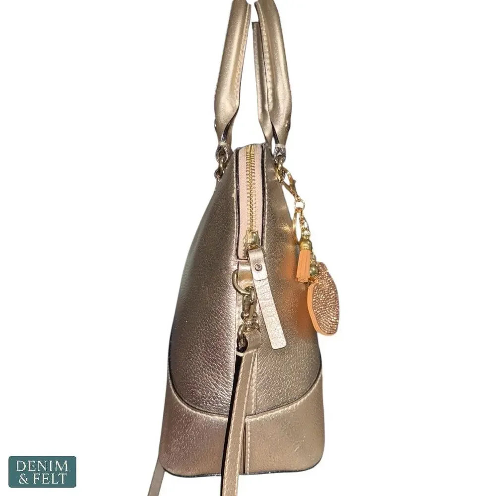 Kate Spade‎ Wellesley Rachelle Metallic Rose Gold Leather Satchel Crossbody Bag